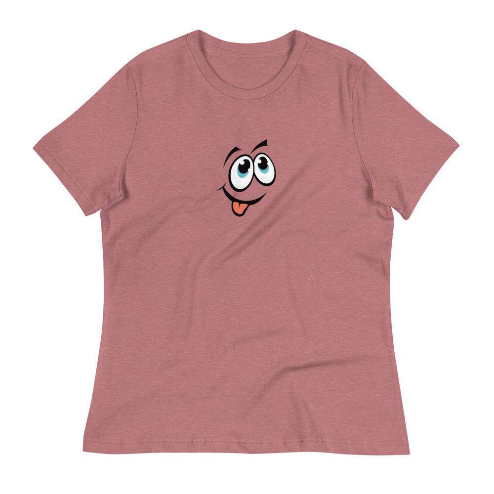 Women's Relaxed T-Shirt/Face Emoticons 2 - Enet Images