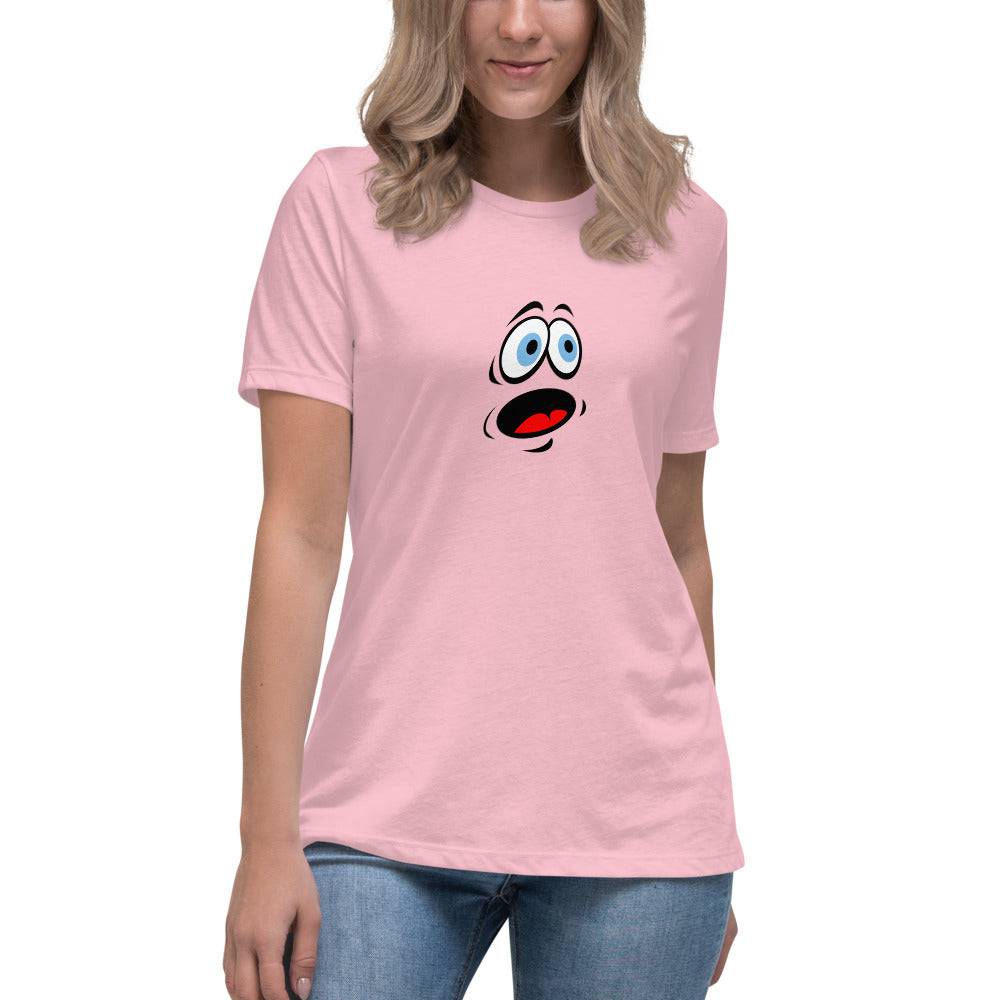 Women's Relaxed T-Shirt/Face Emoticons 3 - Enet Images