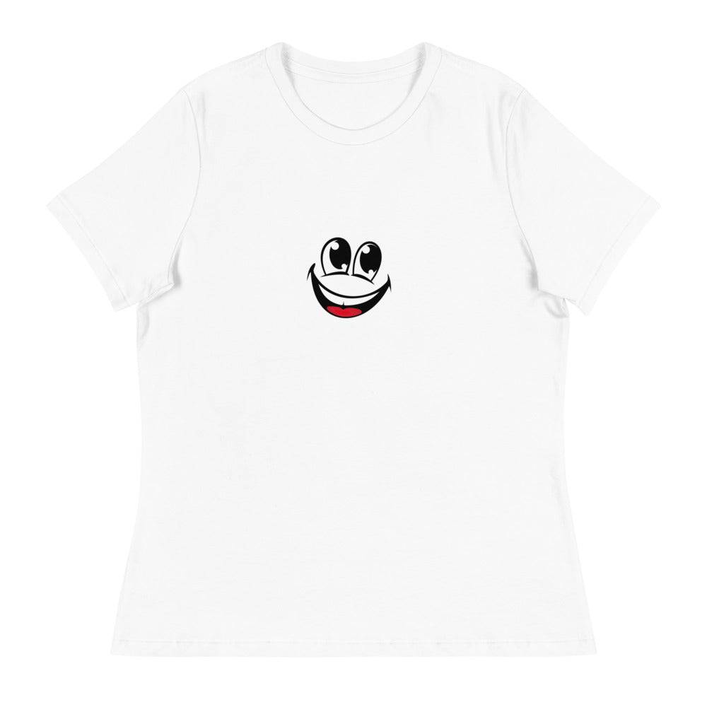 Women's Relaxed T-Shirt/Face Emoticons 4 - Enet Images