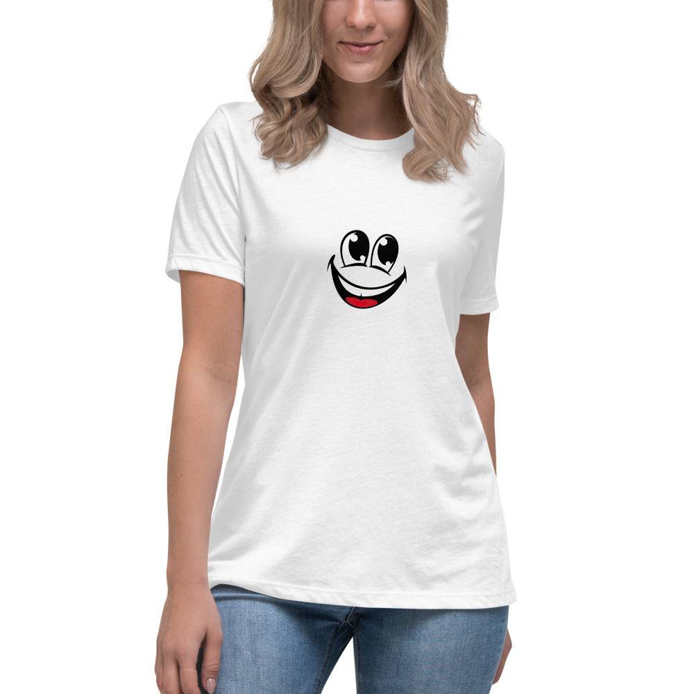 Women's Relaxed T-Shirt/Face Emoticons 4 - Enet Images