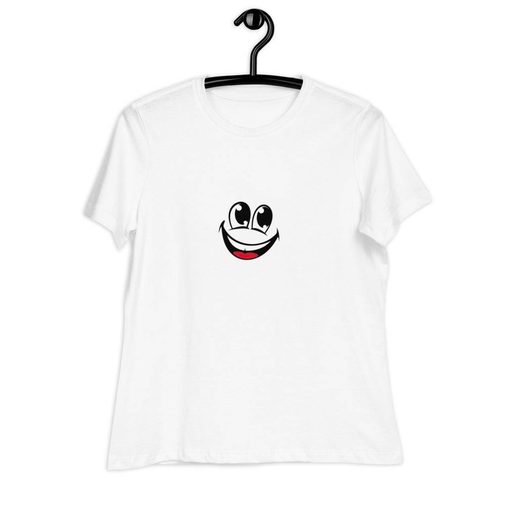 Women's Relaxed T-Shirt/Face Emoticons 4 - Enet Images