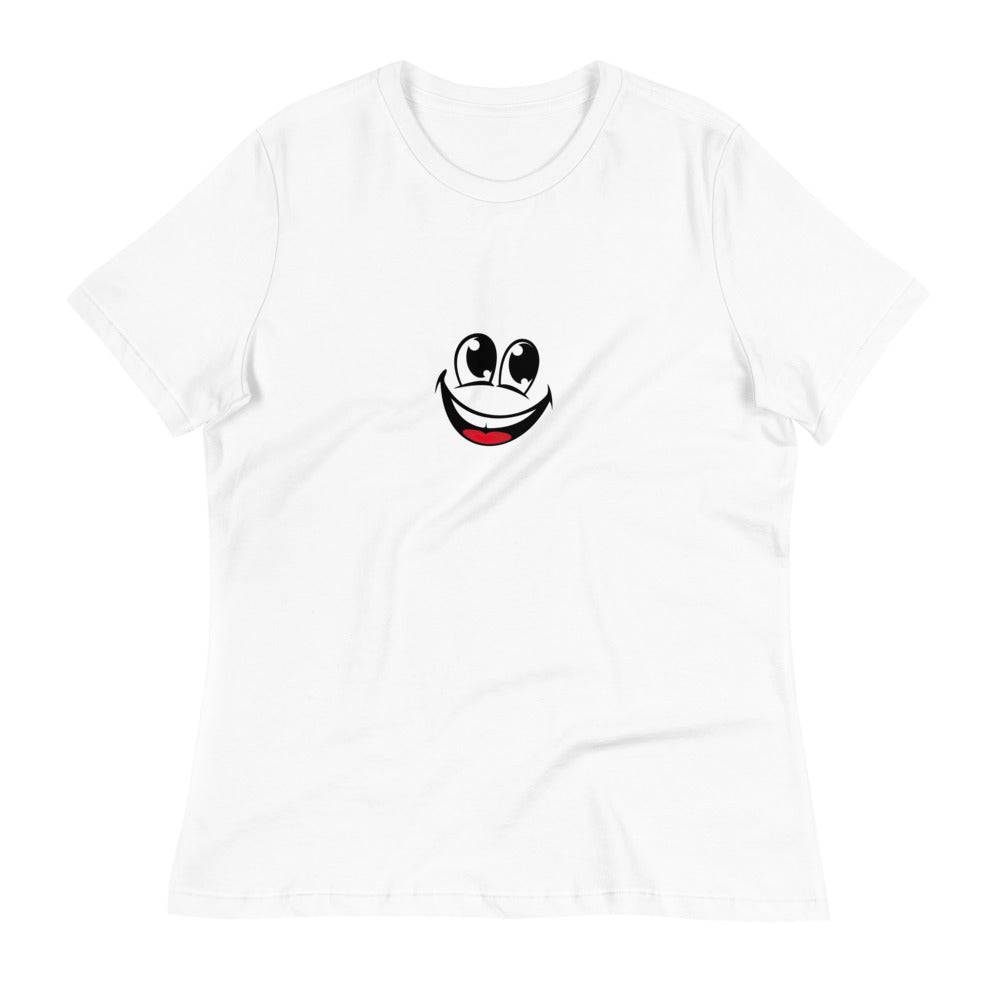 Women's Relaxed T-Shirt/Face Emoticons 4 - Enet Images