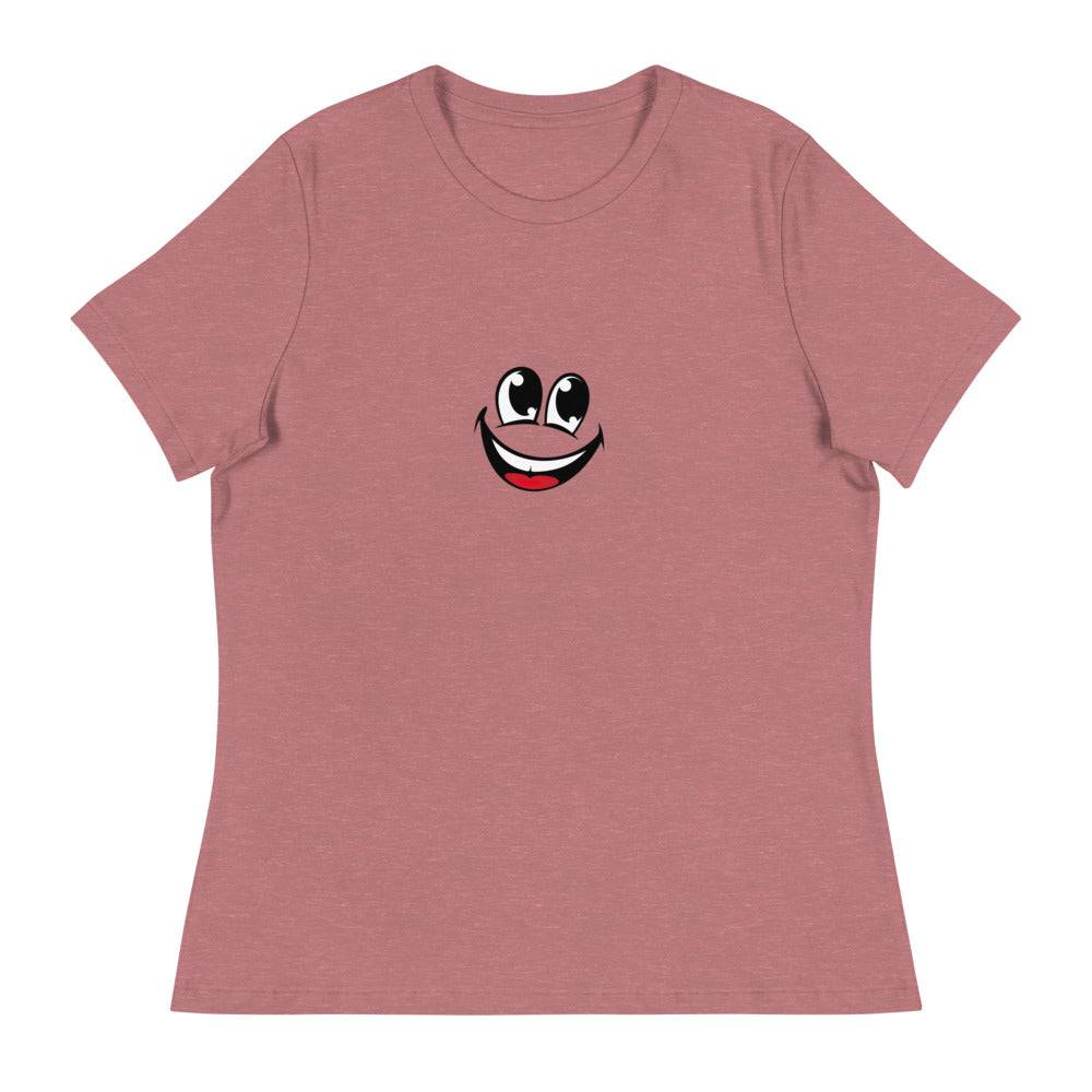 Women's Relaxed T-Shirt/Face Emoticons 4 - Enet Images