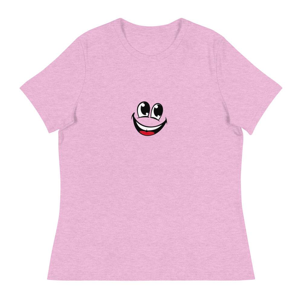 Women's Relaxed T-Shirt/Face Emoticons 4 - Enet Images