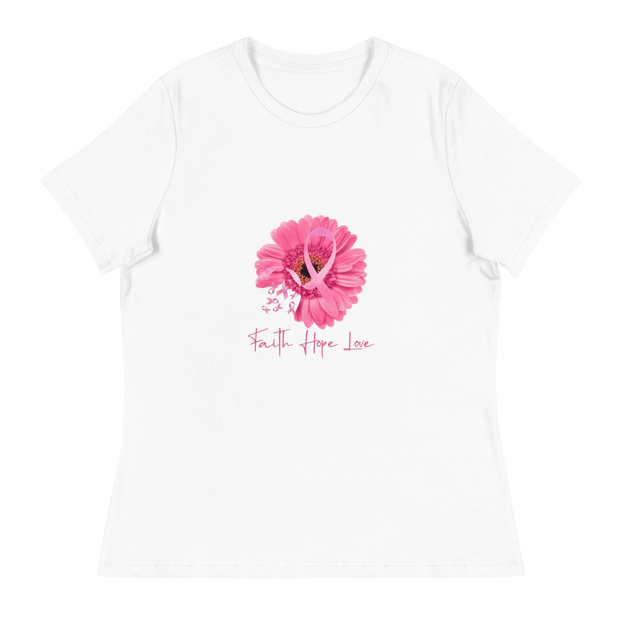 Women's Relaxed T-Shirt-Faith-Hope-Love - Enet Images