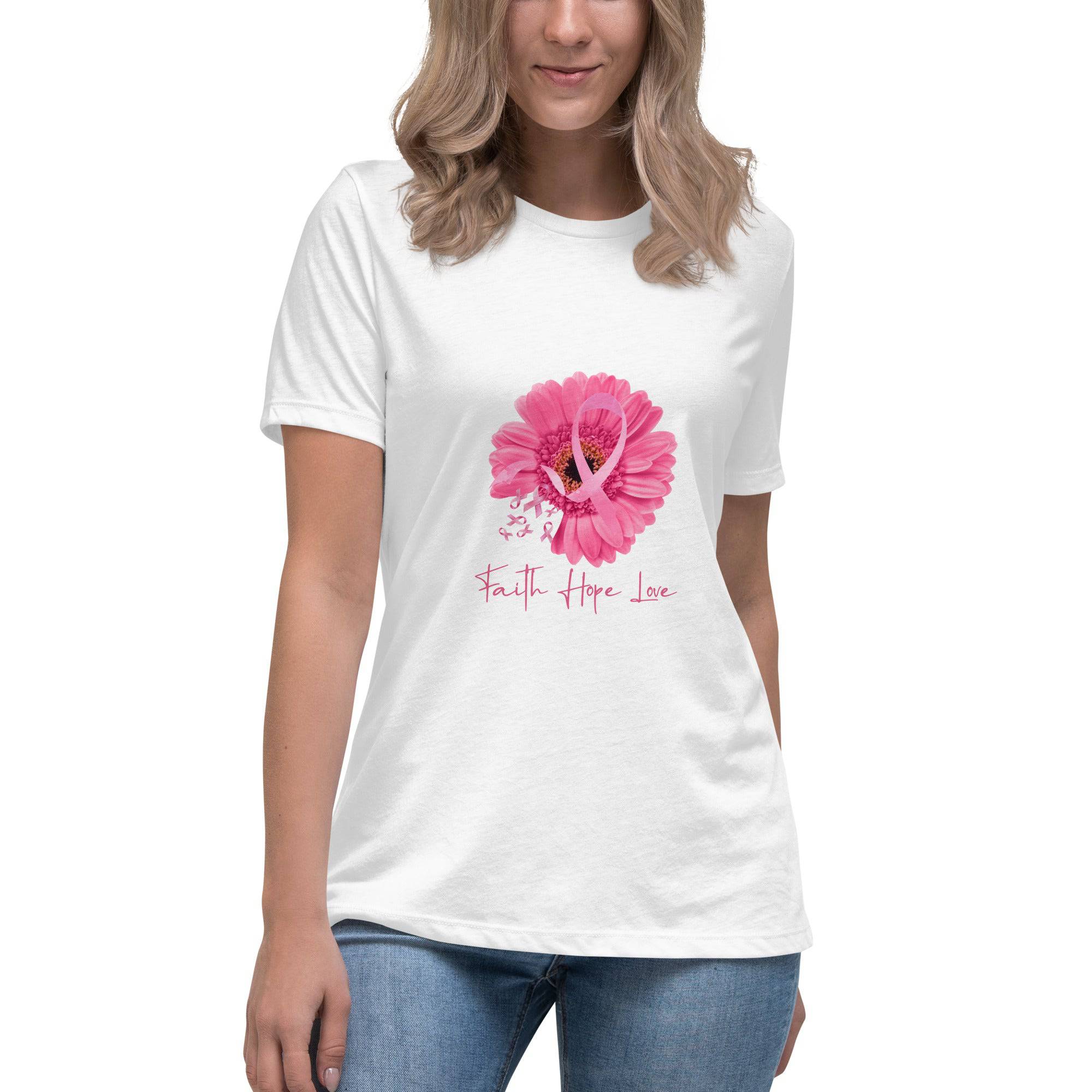 Women's Relaxed T-Shirt-Faith-Hope-Love - Enet Images