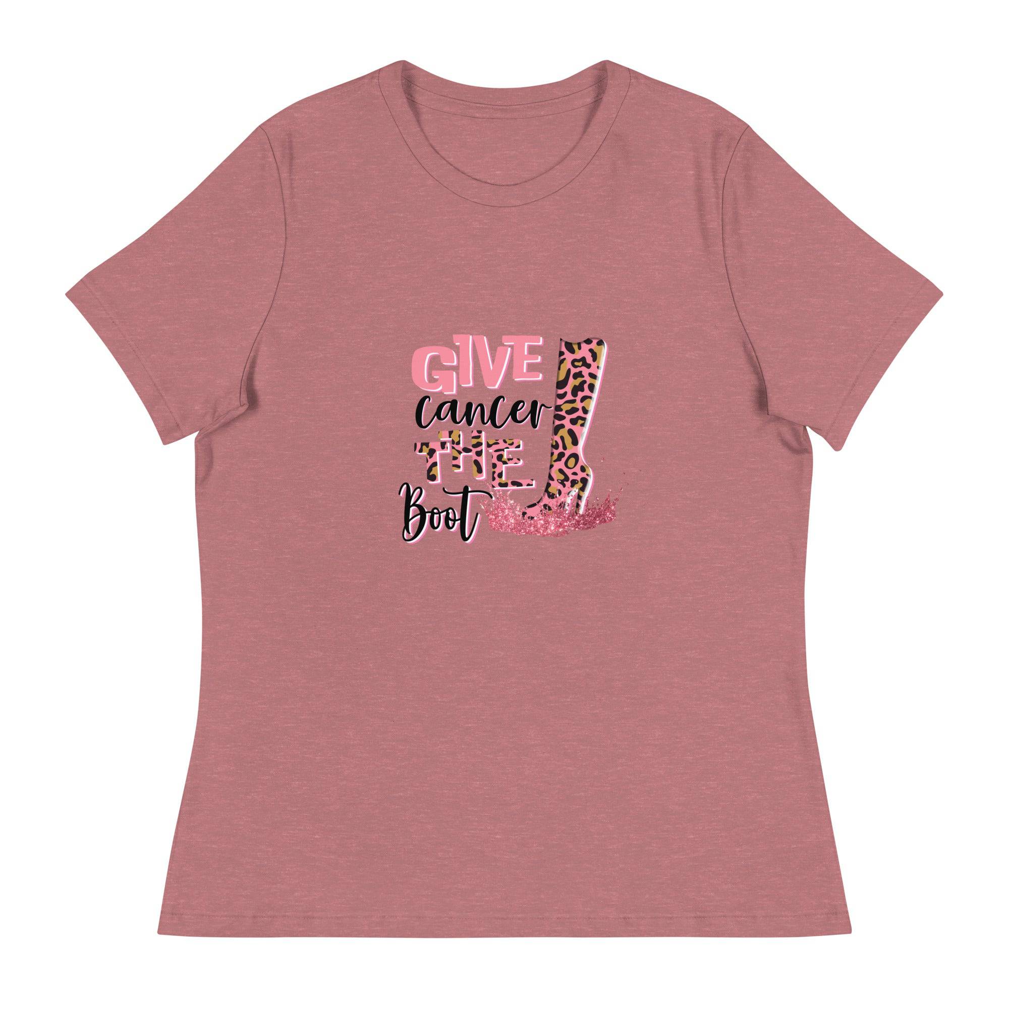 Women's Relaxed T-Shirt-Give-Cancer-A-Boot - Enet Images