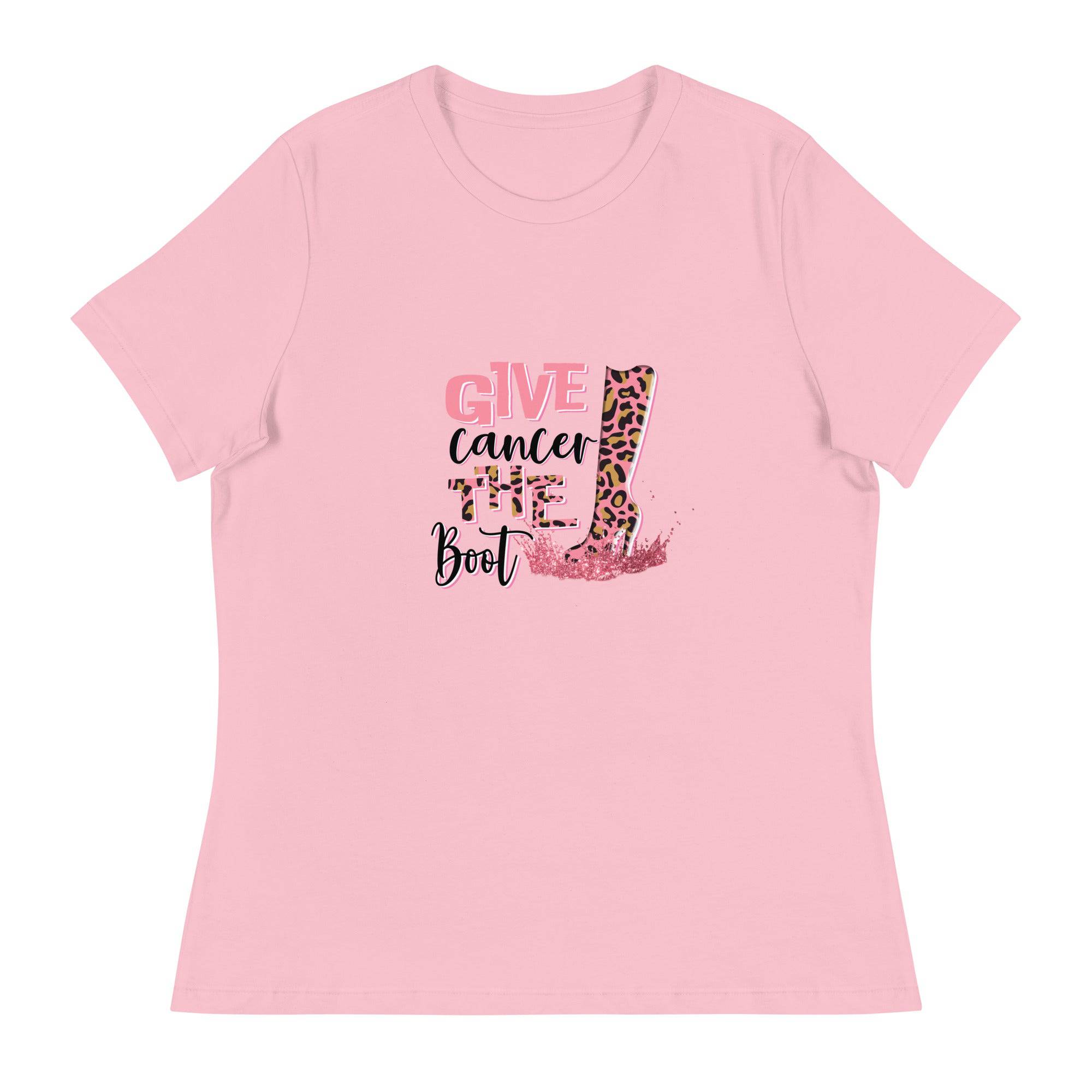 Women's Relaxed T-Shirt-Give-Cancer-A-Boot - Enet Images
