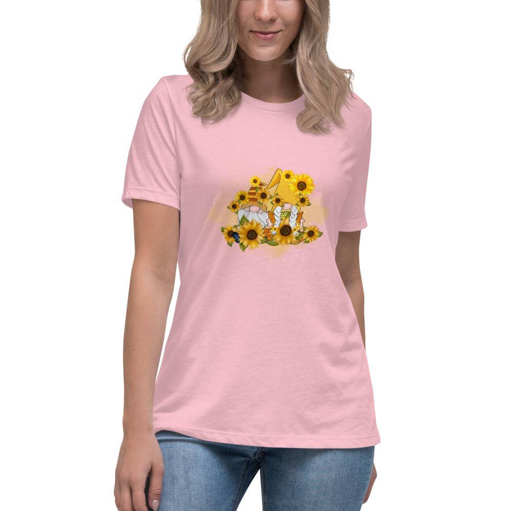 Women's Relaxed T-Shirt/Gnomes-Sunflower - Enet Images