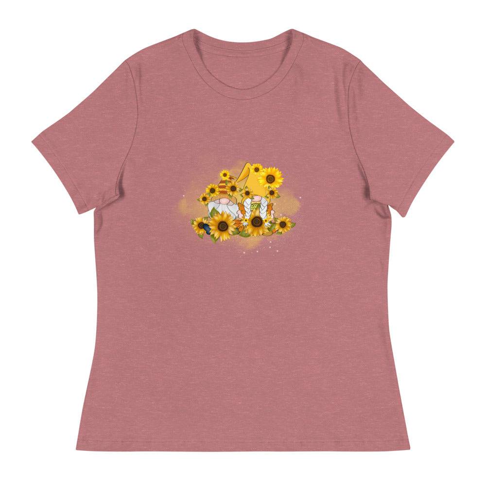 Women's Relaxed T-Shirt/Gnomes-Sunflower - Enet Images