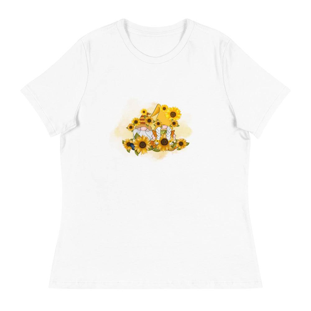 Women's Relaxed T-Shirt/Gnomes-Sunflower - Enet Images