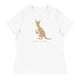 Women's Relaxed T-Shirt/Kangaroo Cute Animal - Enet Images