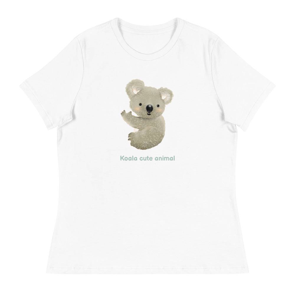 Women's Relaxed T-Shirt/Koala Cute Animal - Enet Images