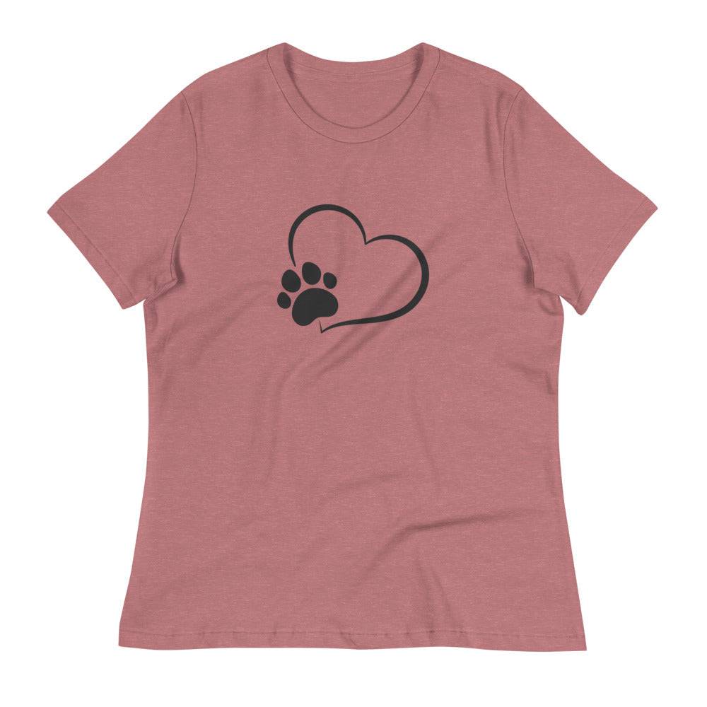 Women's Relaxed T-Shirt/Love Paws - Enet Images