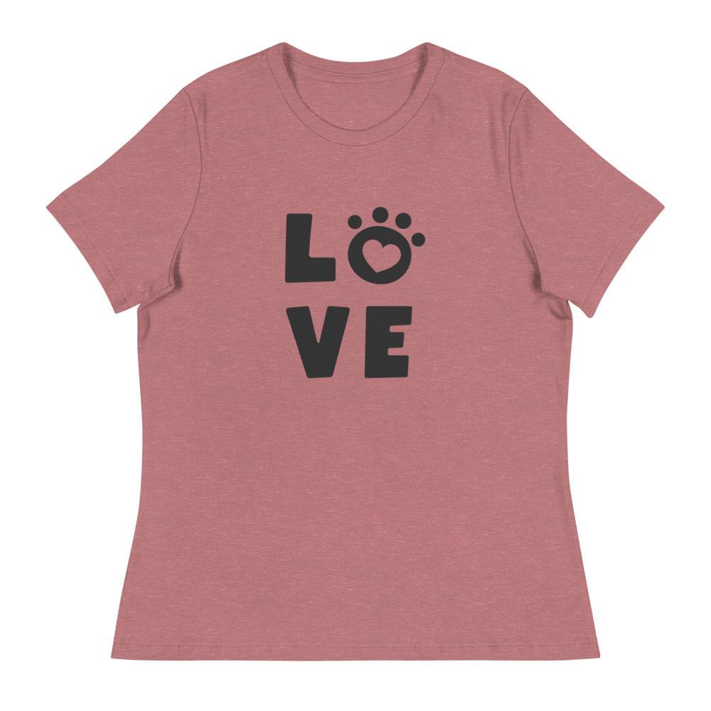 Women's Relaxed T-Shirt/Love Pets - Enet Images