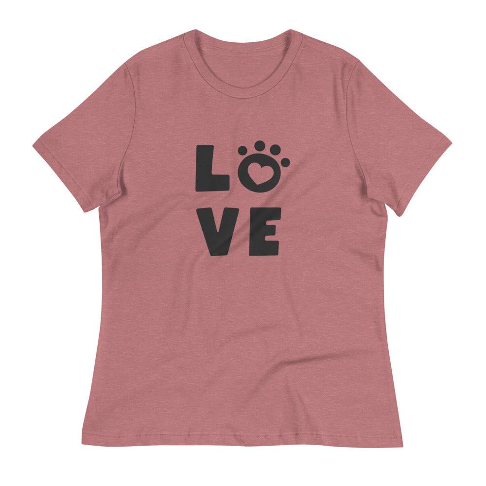 Women's Relaxed T-Shirt/Love Pets - Enet Images