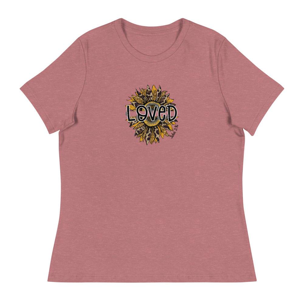 Women's Relaxed T-Shirt/Loved-Sunflower - Enet Images