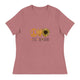 Women's Relaxed T-Shirt/Peace-Love-Sunflower - Enet Images