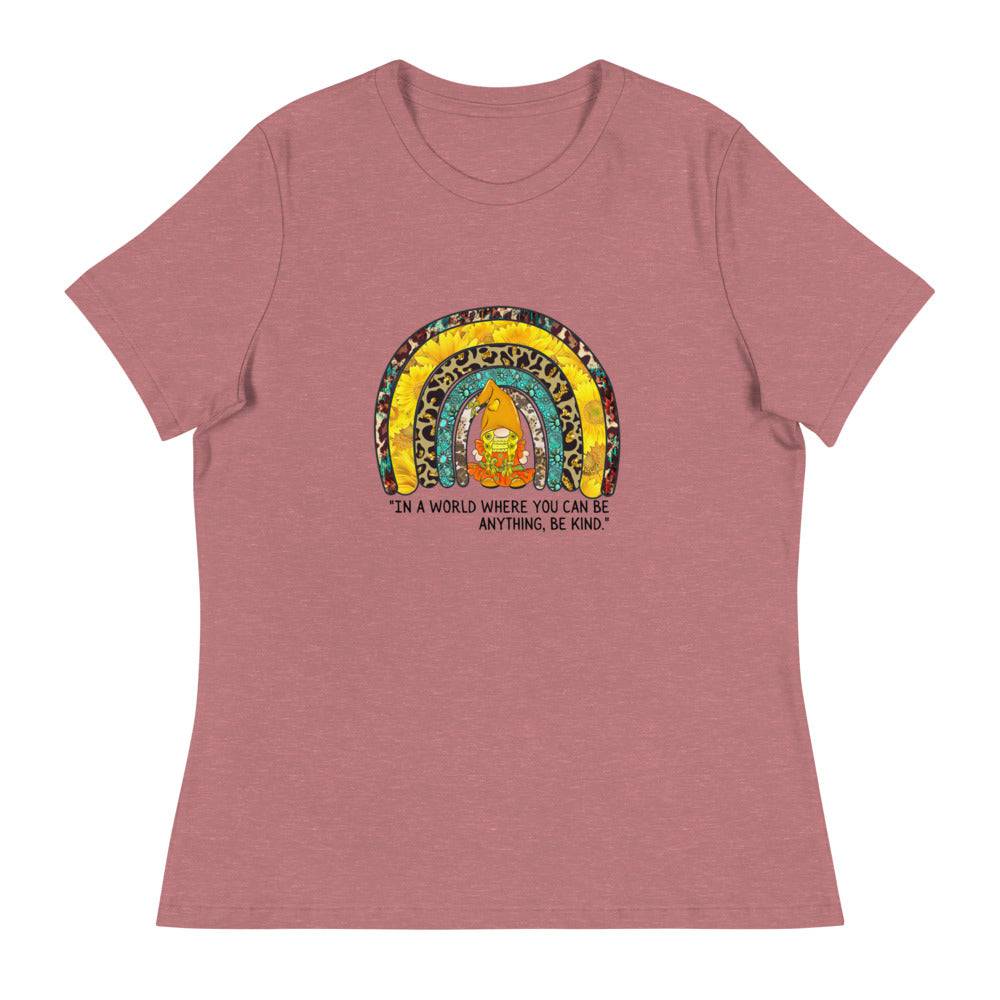 Women's Relaxed T-Shirt/Rainbow-Sunflower - Enet Images