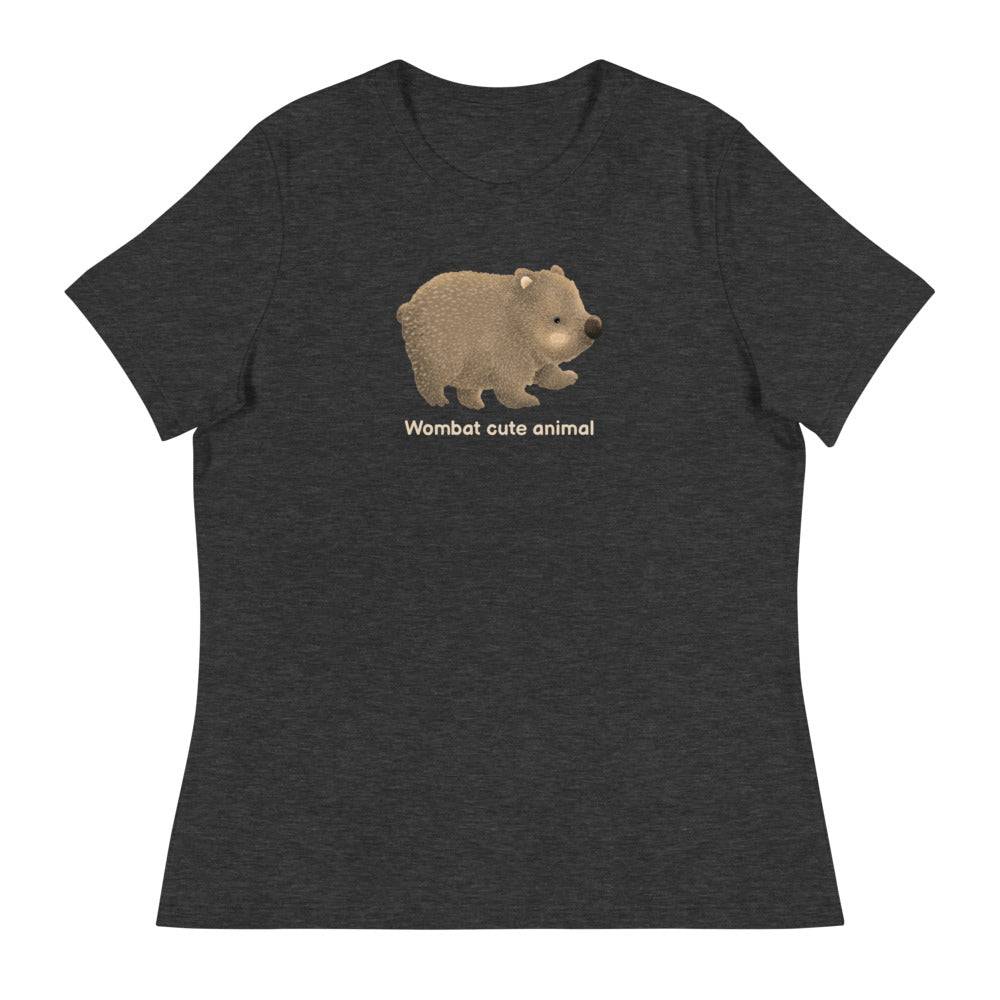 Women's Relaxed T-Shirt/Wombat Cute Animal - Enet Images