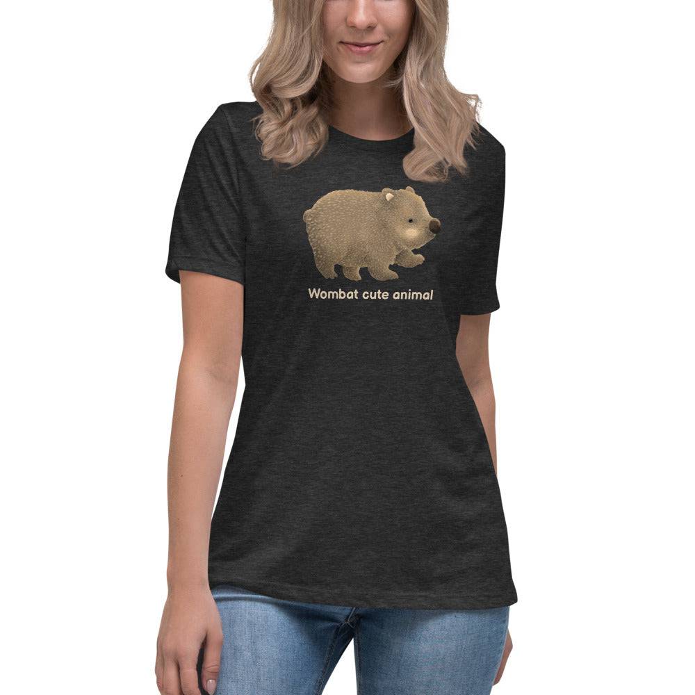 Women's Relaxed T-Shirt/Wombat Cute Animal - Enet Images