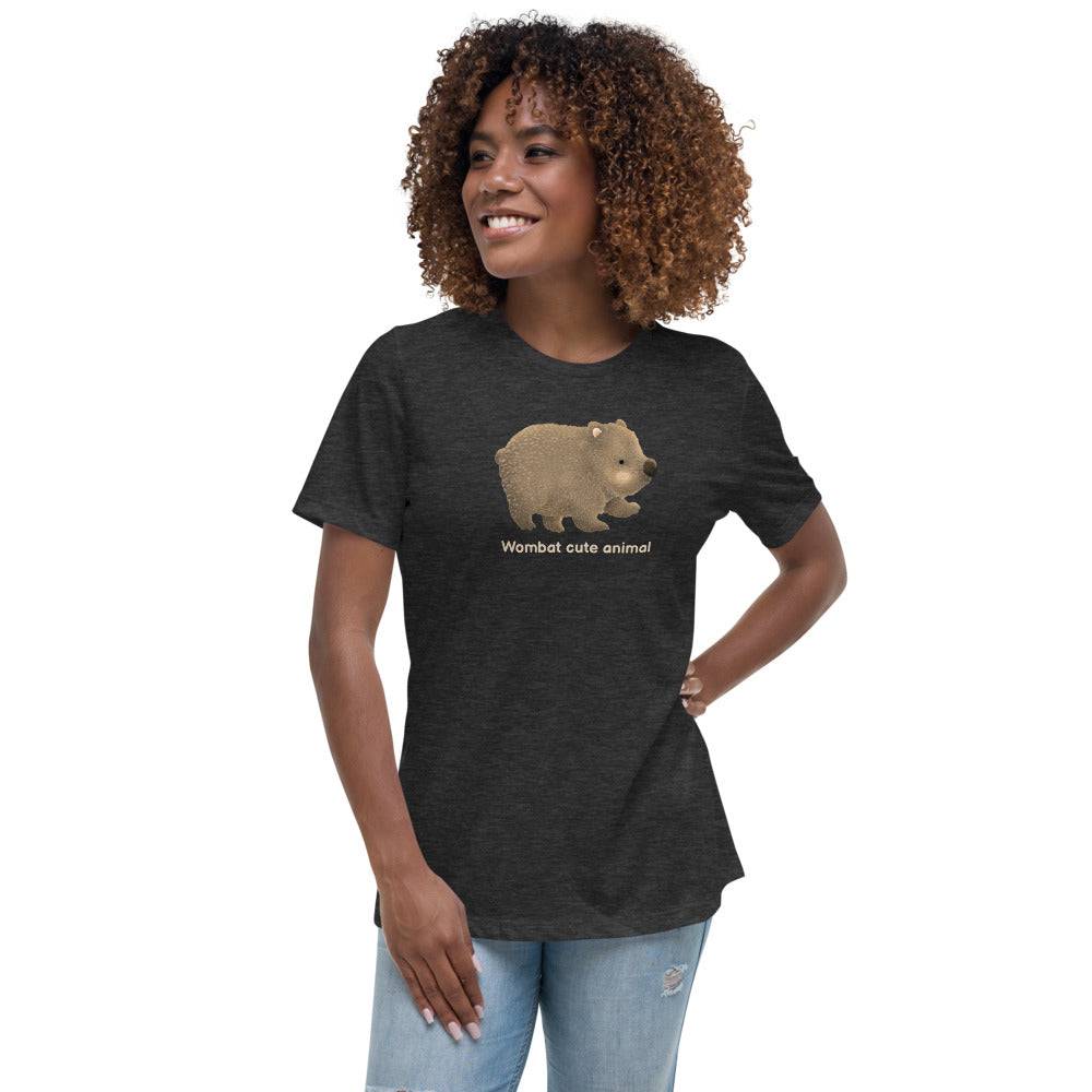 Women's Relaxed T-Shirt/Wombat Cute Animal - Enet Images