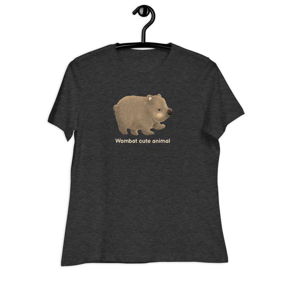 Women's Relaxed T-Shirt/Wombat Cute Animal - Enet Images