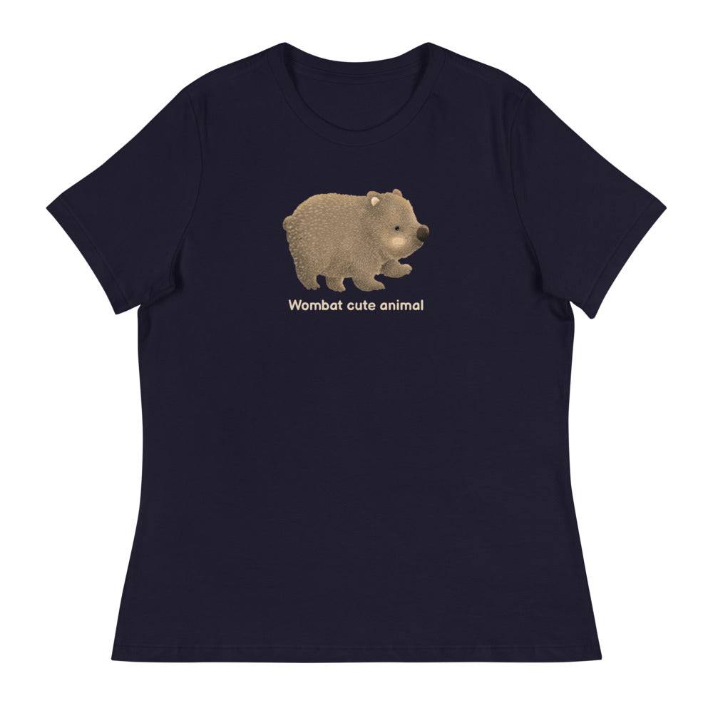 Women's Relaxed T-Shirt/Wombat Cute Animal - Enet Images