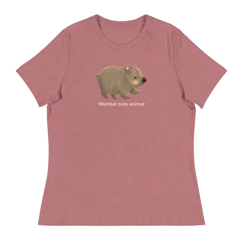 Women's Relaxed T-Shirt/Wombat Cute Animal - Enet Images