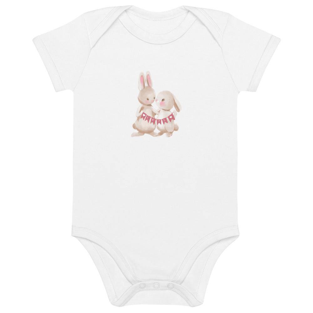 Organic cotton baby bodysuit/Bunnies - Enet Images