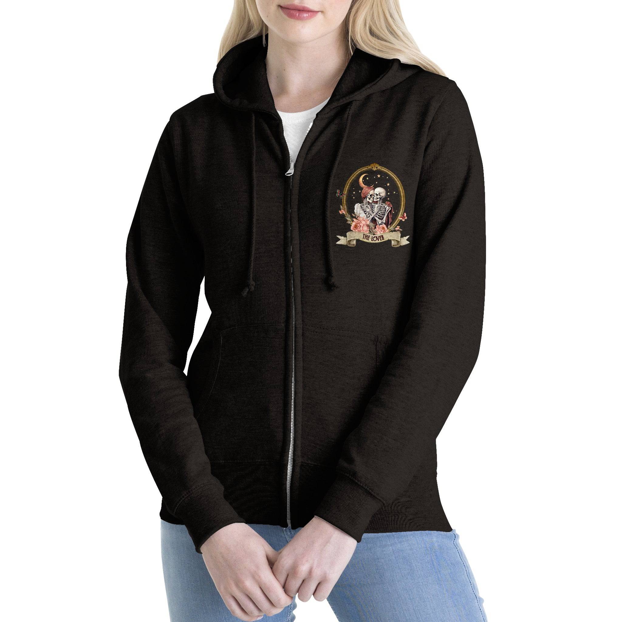 Premium Unisex Zip Hoodies/Skeleton-Lovers-Halloween - Enet Images