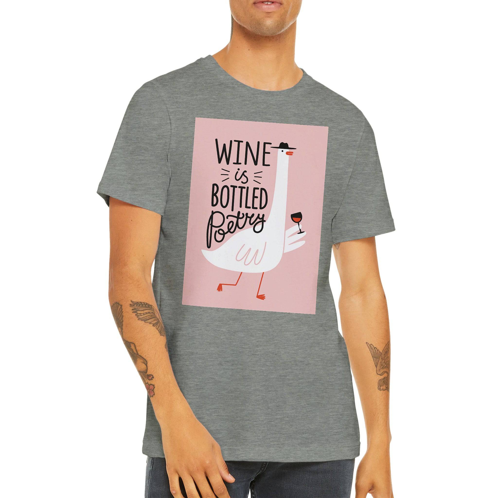 Budget Unisex Crewneck T-shirt/Wine-Is-Bottled-Poetry - Enet Images