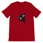 Budget Unisex Crewneck T-shirt/Black-Cat-Hiding - Enet Images