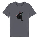 100% Organic Unisex T-shirt/Black-Cat-Hiding - Enet Images