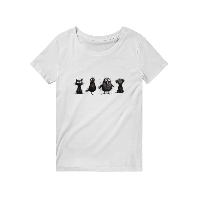 100% Organic Unisex T-shirt/Black-Funny-Animals - Enet Images