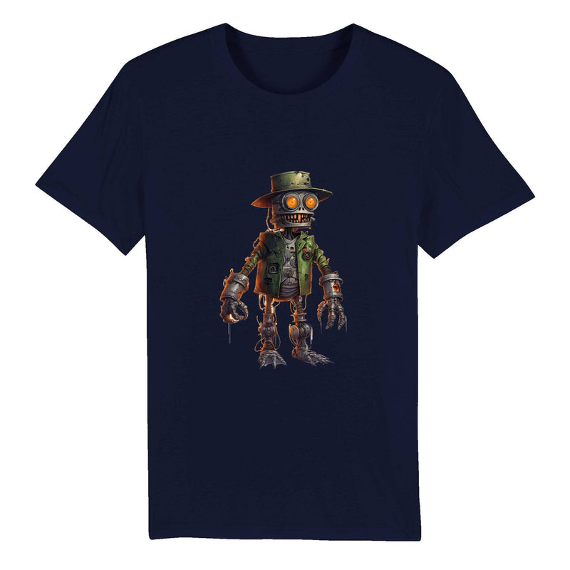 100% Organic Unisex T-shirt/Creepy-Robot2-Halloween - Enet Images