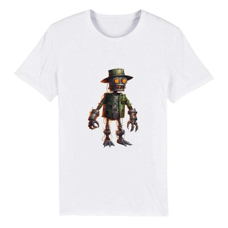 100% Organic Unisex T-shirt/Creepy-Robot2-Halloween - Enet Images