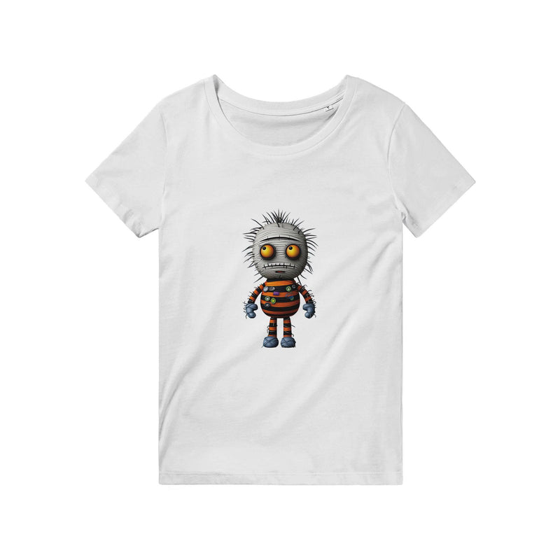 100% Organic Unisex T-shirt/Fynny-Spooky-Doll - Enet Images