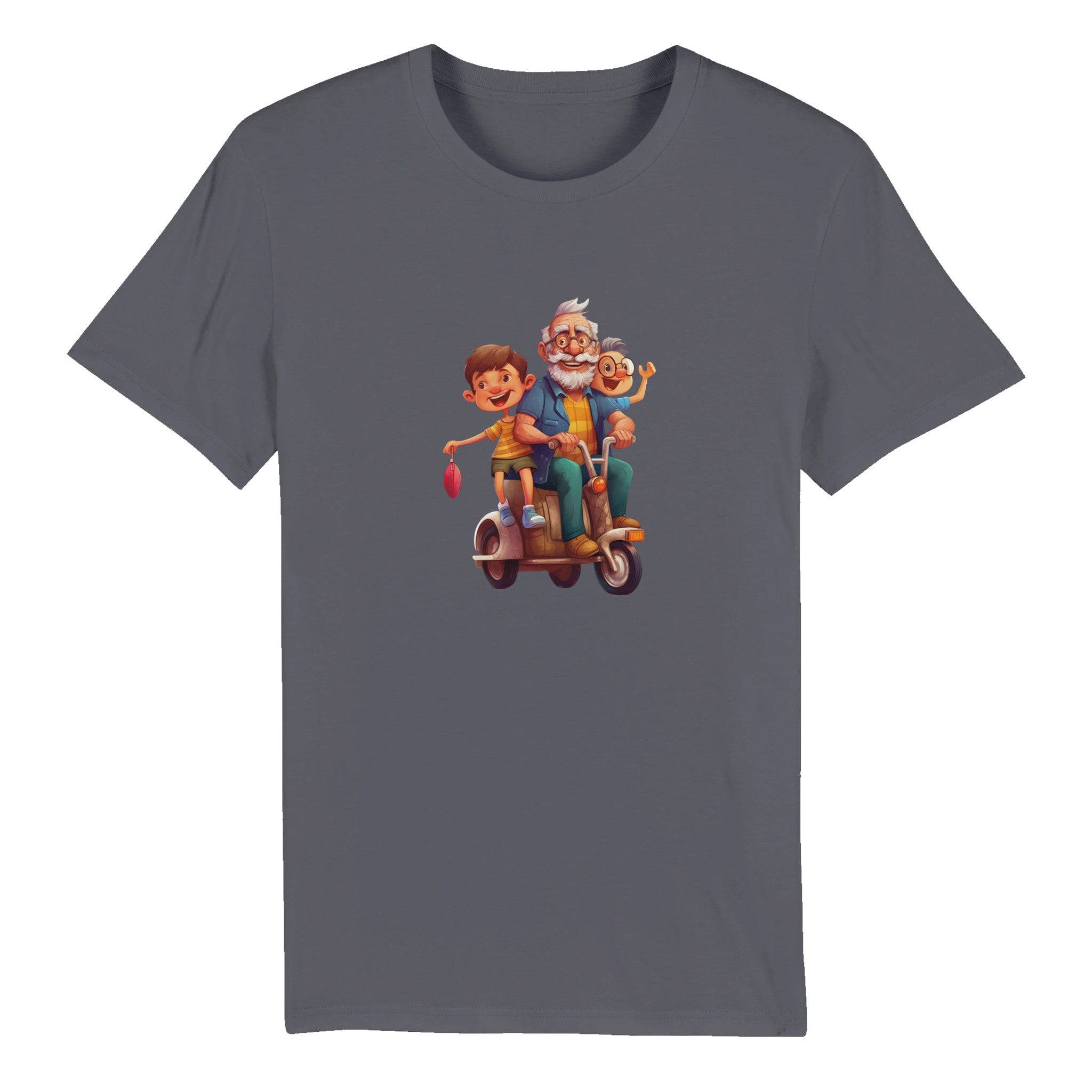 100% Organic Unisex T-shirt/Grandpa-Grand-Children-Vespa - Enet Images