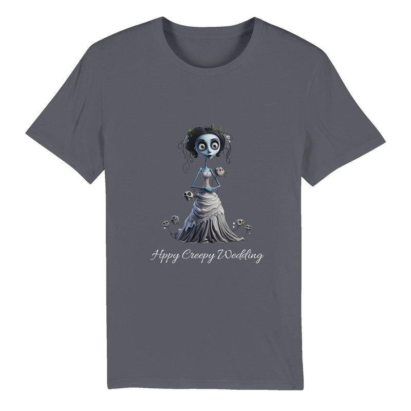 100% Organic Unisex T-shirt/Happy-Creepy-Wedding - Enet Images