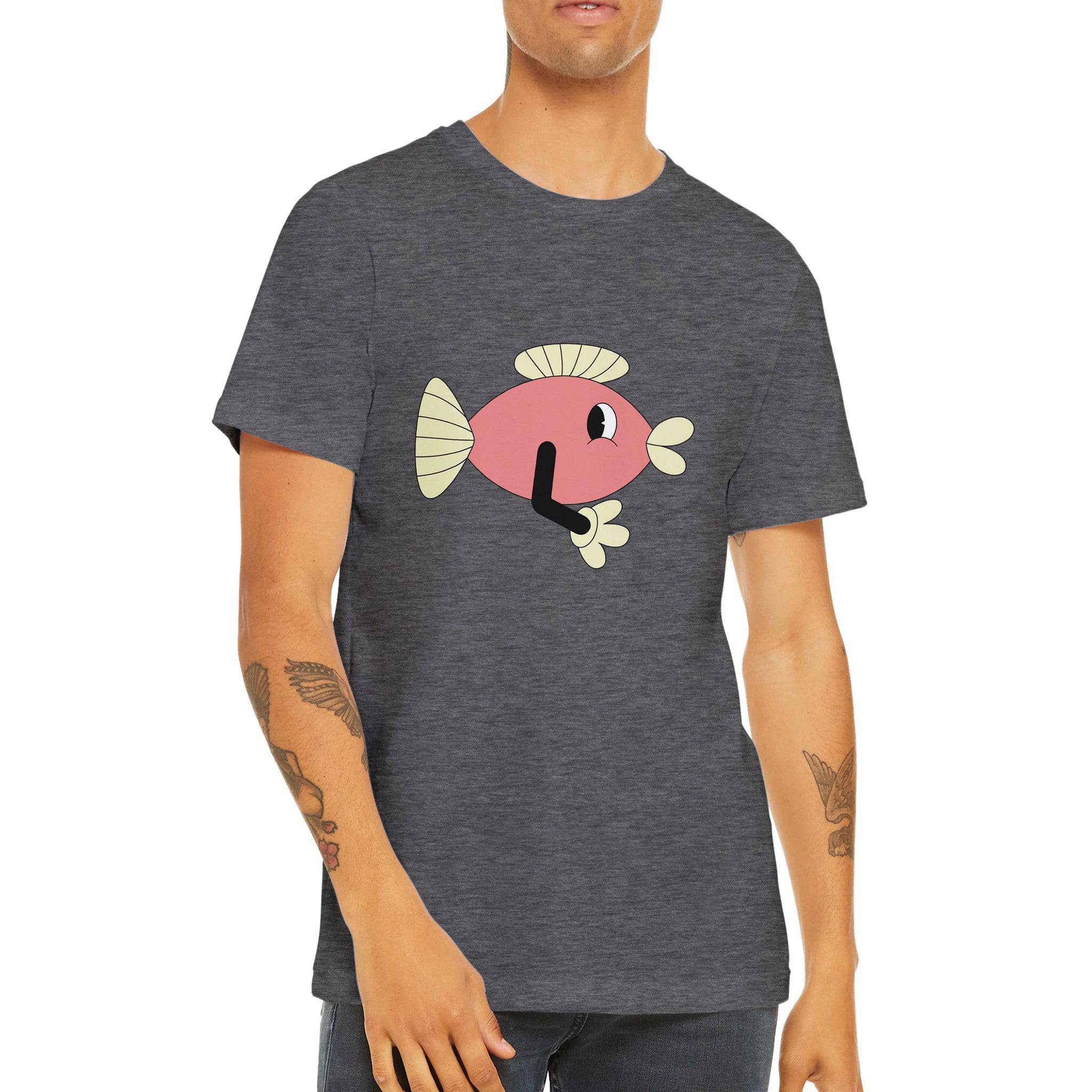 Budget Unisex Crewneck T-shirt/Funny-Fish - Enet Images