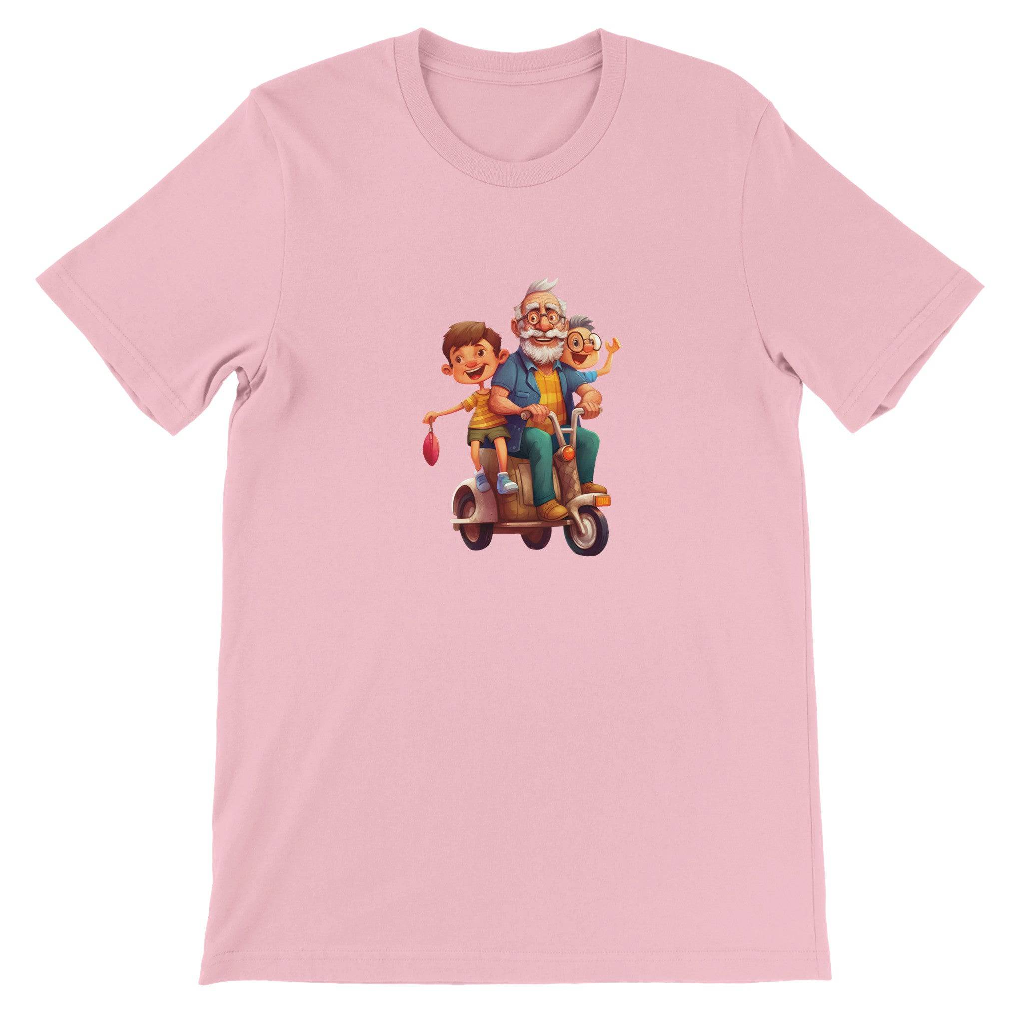 Budget Unisex Crewneck T-shirt/Grandpa-Grand-children-Vespa - Enet Images