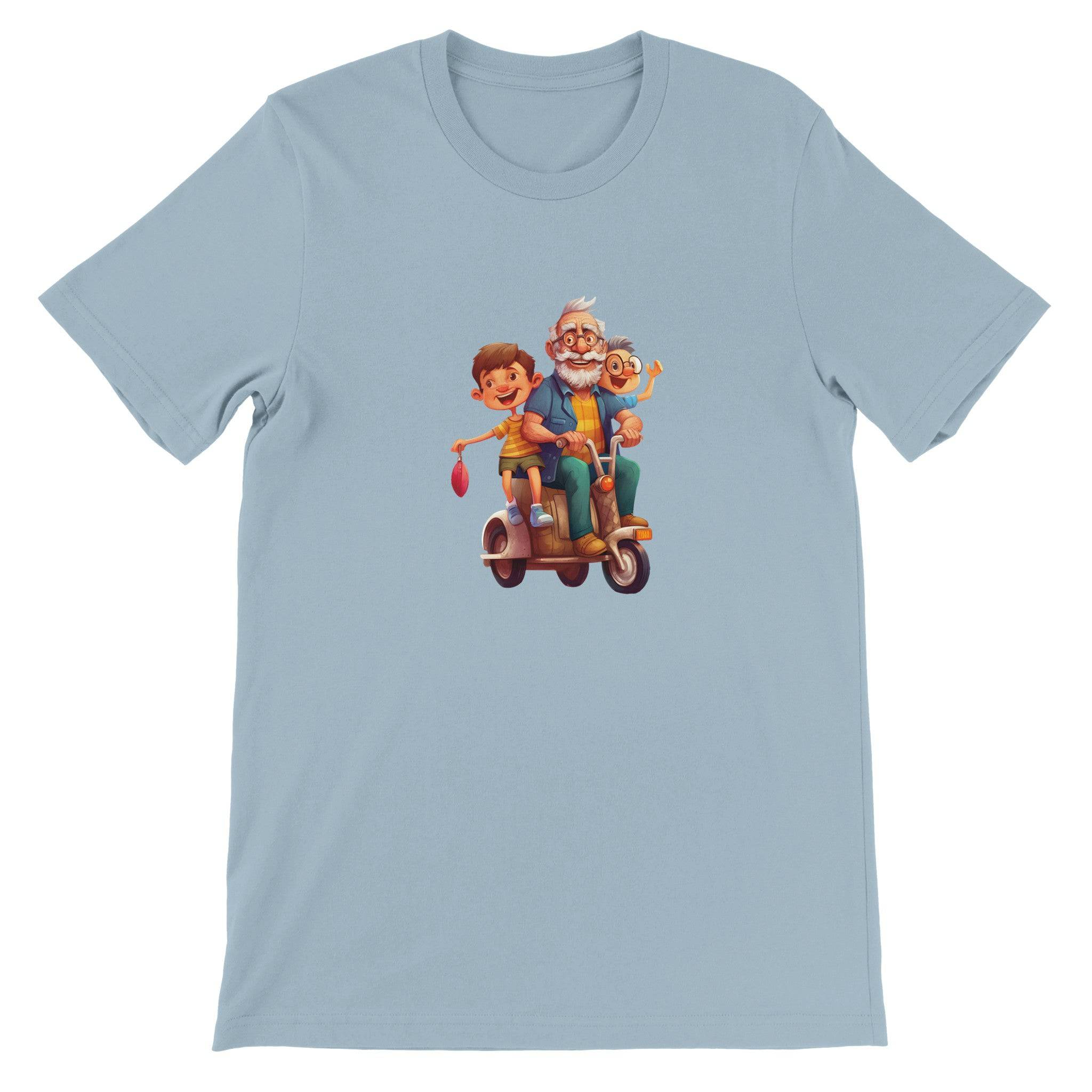 Budget Unisex Crewneck T-shirt/Grandpa-Grand-children-Vespa - Enet Images