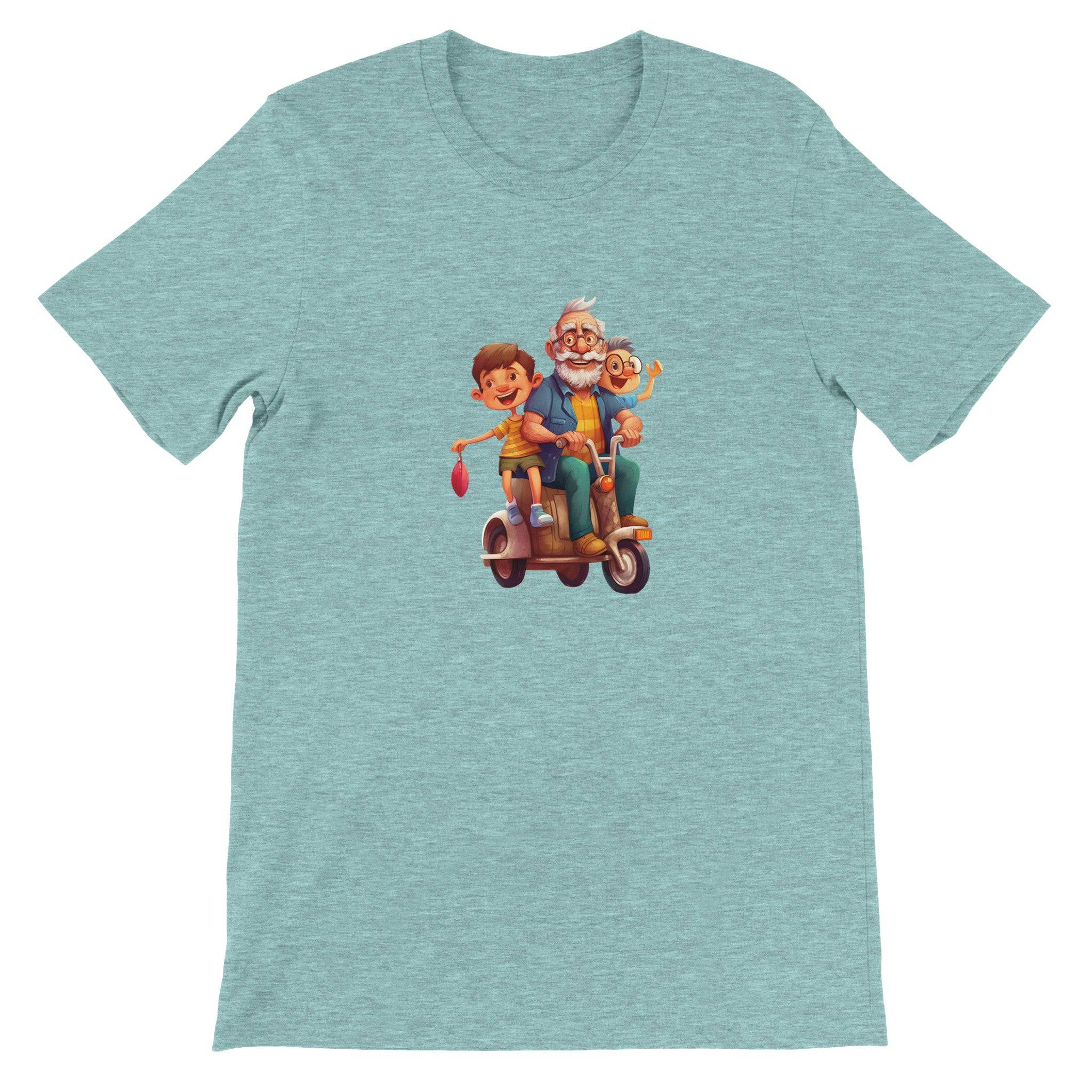 Budget Unisex Crewneck T-shirt/Grandpa-Grand-children-Vespa - Enet Images