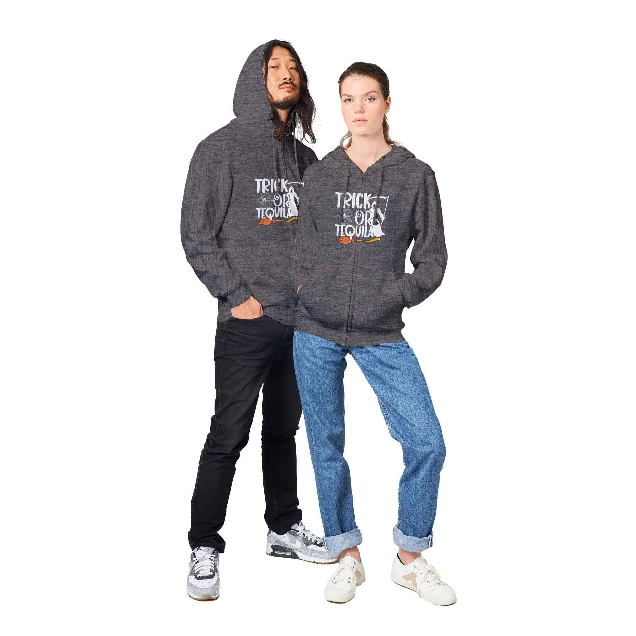 Premium Unisex Zip Hoodies/Trick-Or-Tequila - Enet Images