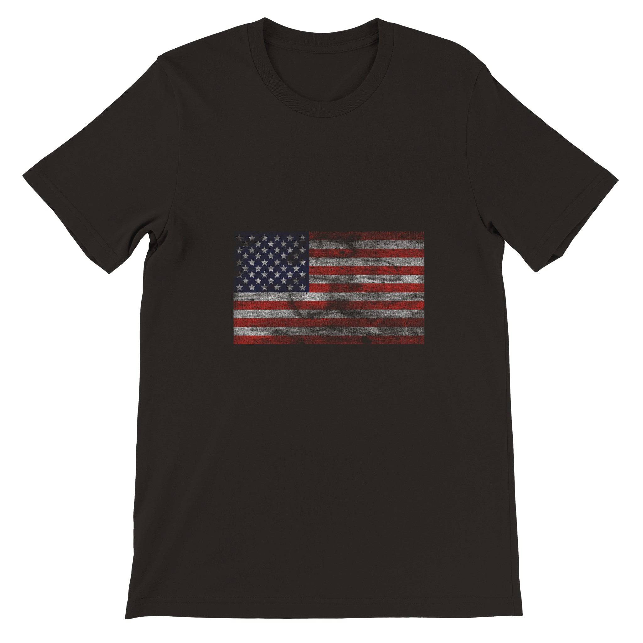 Budget Unisex Crewneck T-shirt/Vintage-American-Flag - Enet Images