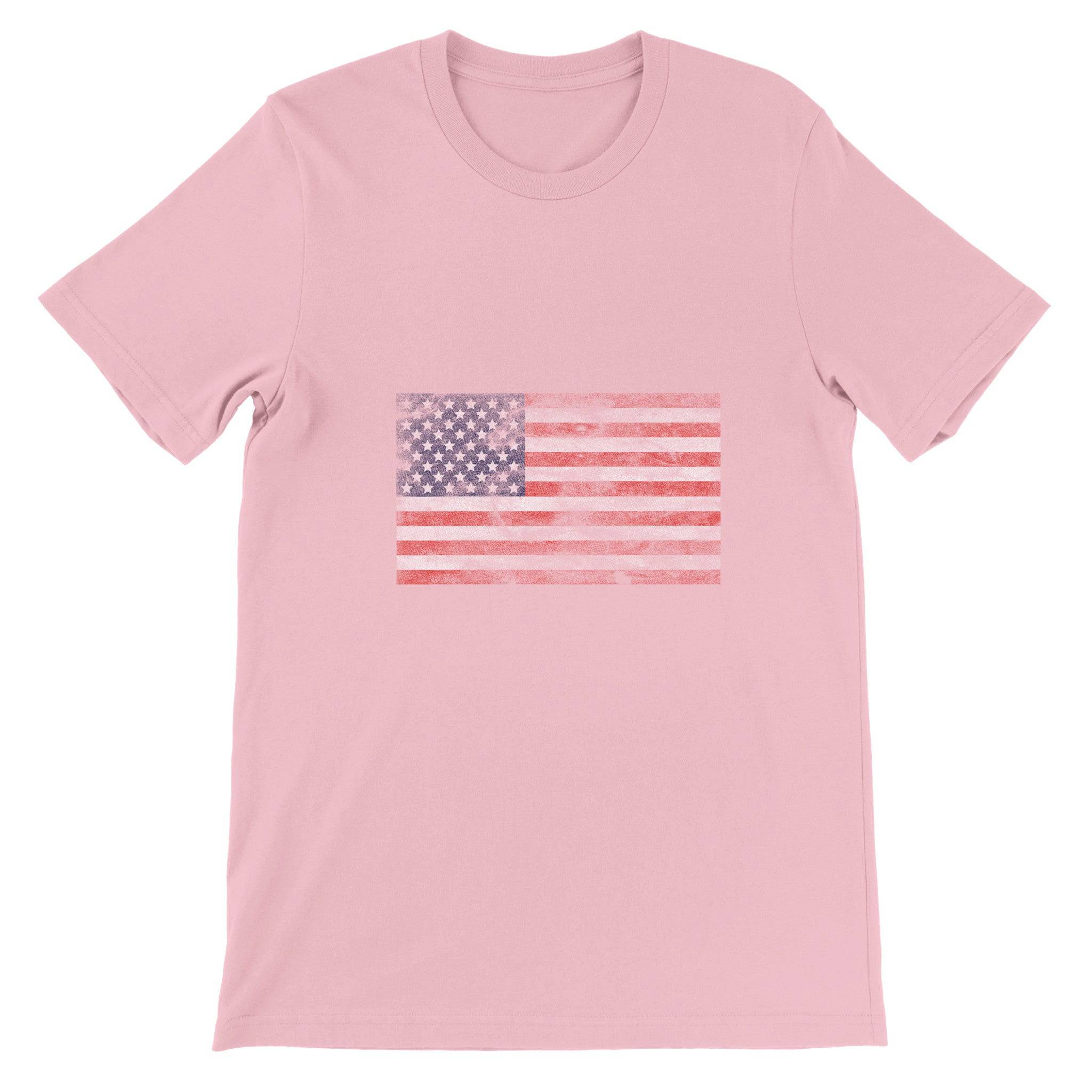 Budget Unisex Crewneck T-shirt/Vintage-American-Flag - Enet Images