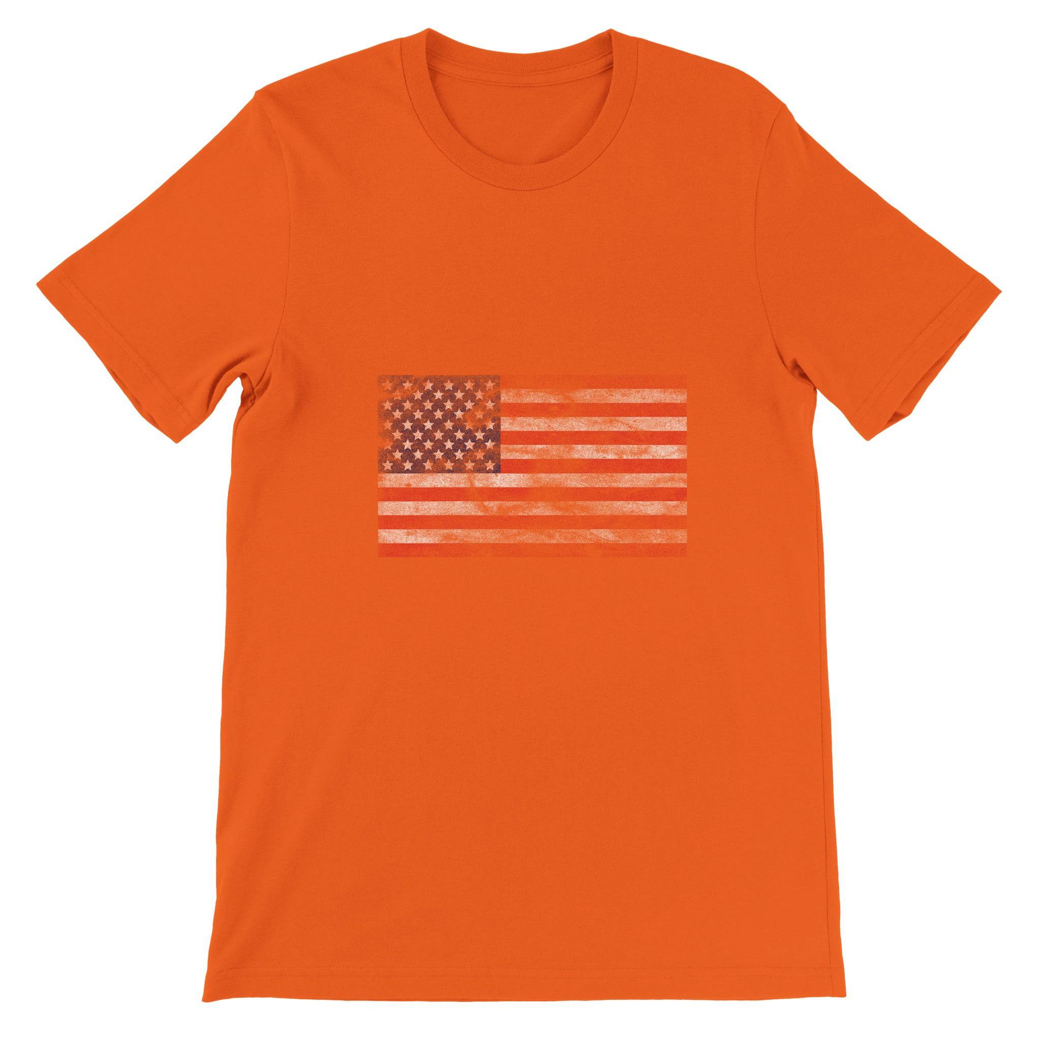 Budget Unisex Crewneck T-shirt/Vintage-American-Flag - Enet Images