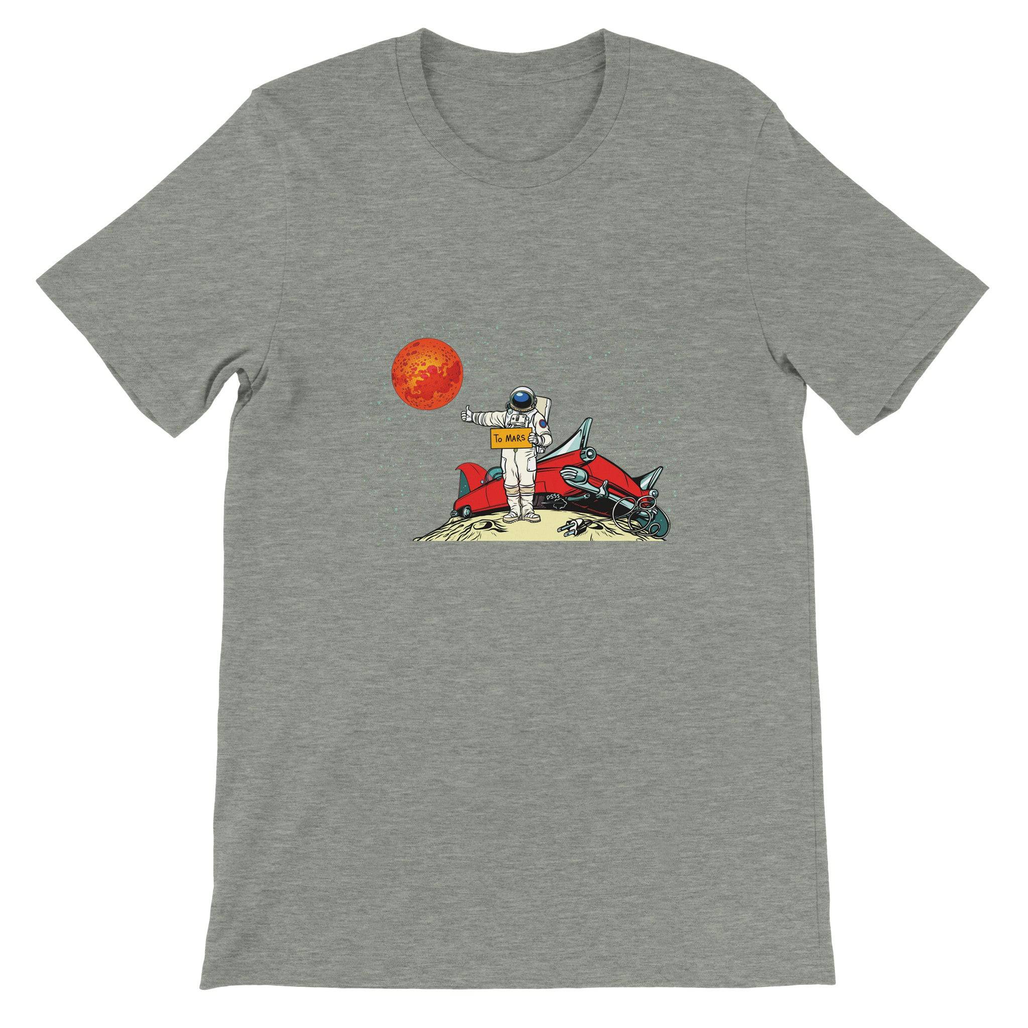 Budget Unisex Crewneck T-shirt/Astronaut-Car-On-Moon - Enet Images