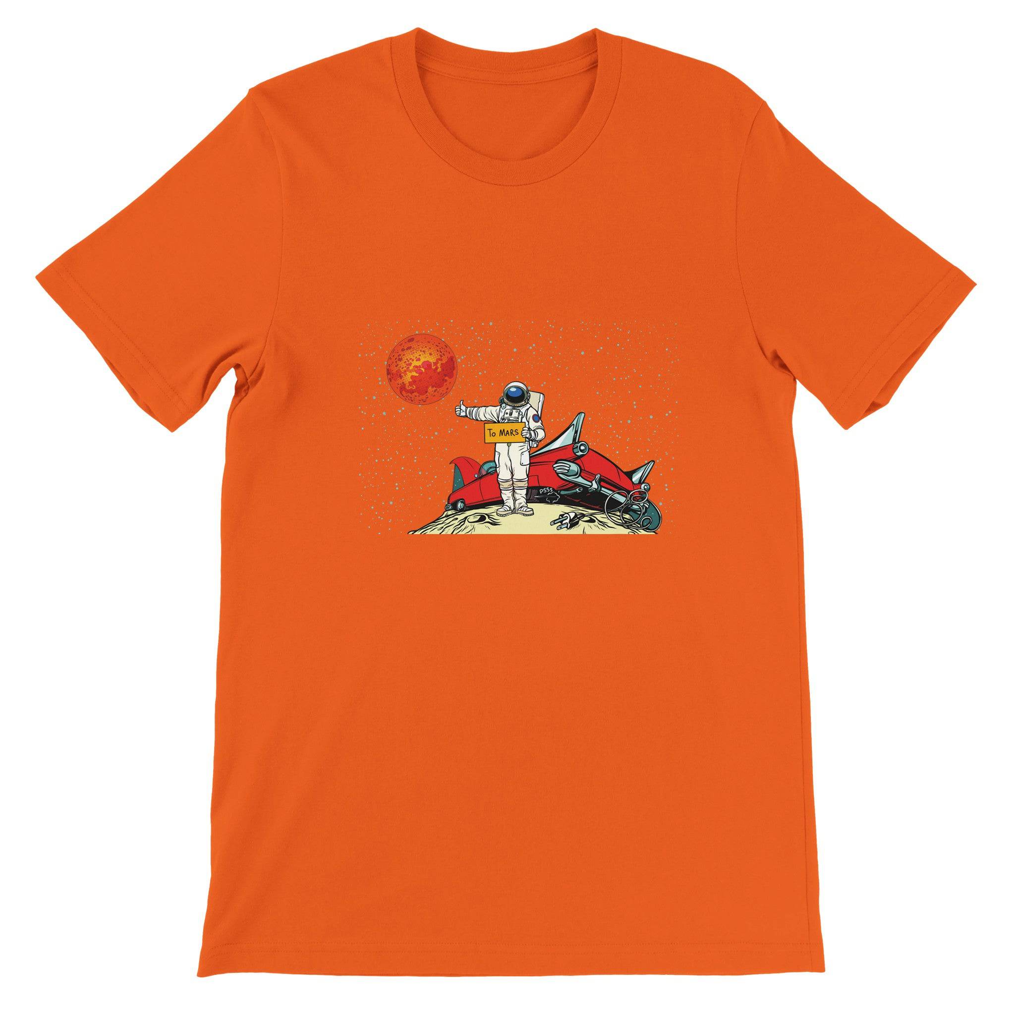 Budget Unisex Crewneck T-shirt/Astronaut-Car-On-Moon - Enet Images